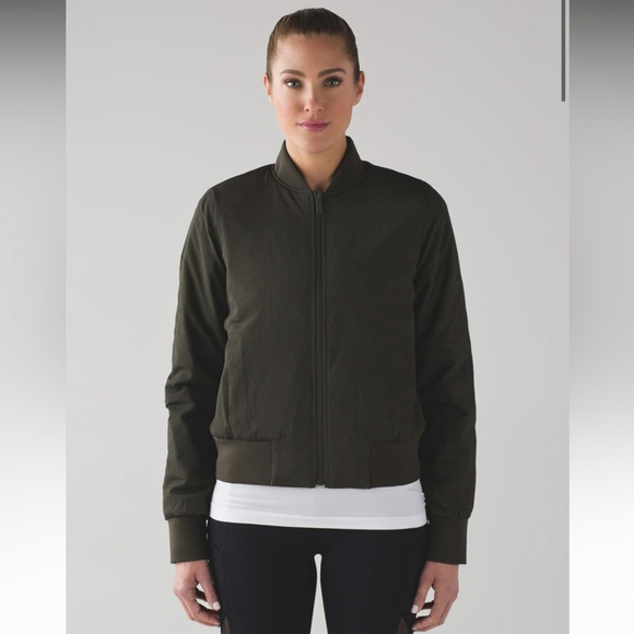 lululemon athletica Jackets & Blazers - LULULEMON REVERSIBLE NON-STOP BOMBER IN DARK OLIVE